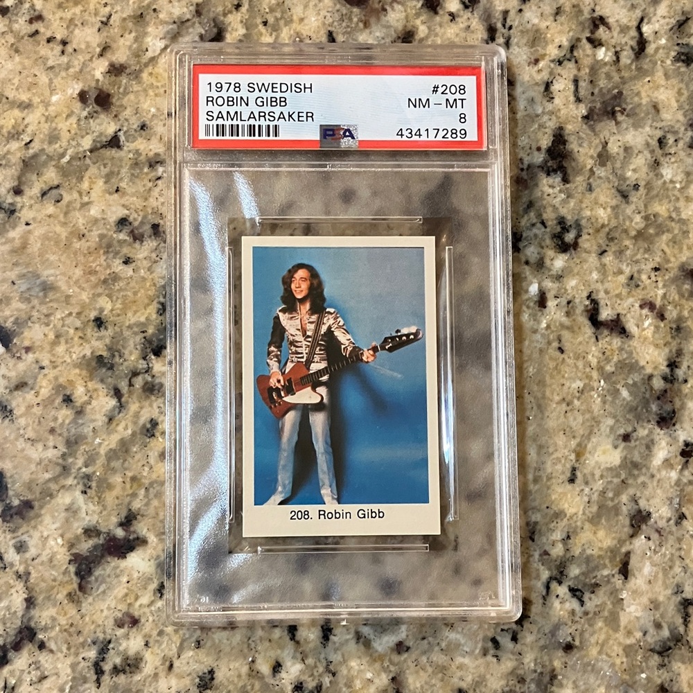 1978 Swedish Robin Gibb Samlarsaker Trading Card PSA 8 Rare Low POP Bee Gees